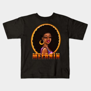 Melanin afro queen with afro hair Kids T-Shirt